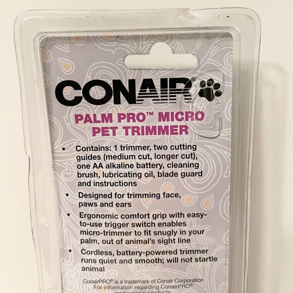 Conair Dog Palm Pro Micro Pet Trimmer Fur Clipper Grooming - Picture 6 of 14